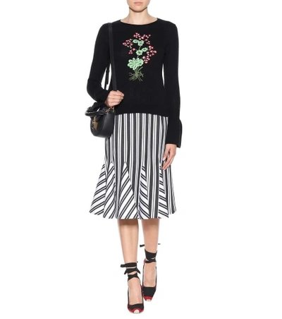 Shop Altuzarra Crocus Striped Wool-blend Skirt