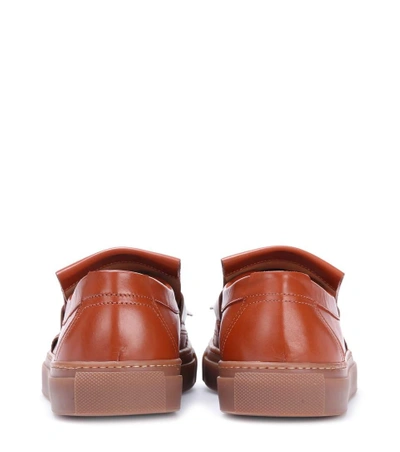 Shop Dries Van Noten Leather Loafers In Cogeac