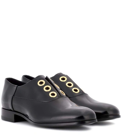 Shop Pierre Hardy Polished Leather Derby Shoes In Black