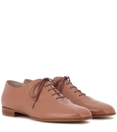 Gianvito Rossi Exclusive To Mytheresa.com - Patent Leather Derby Shoes In Brown