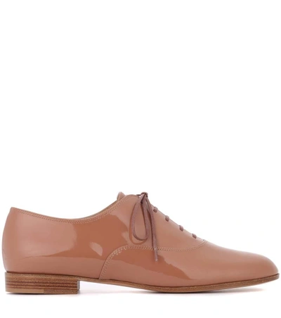 Shop Gianvito Rossi Exclusive To Mytheresa.com - Patent Leather Derby Shoes In Brown