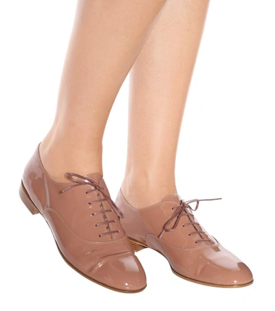 Shop Gianvito Rossi Exclusive To Mytheresa.com - Patent Leather Derby Shoes In Brown