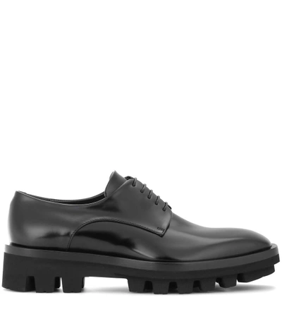 Shop Jil Sander Leather Derby Shoes In Black