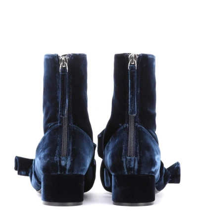 Shop N°21 Velvet Ankle Boots In Blue