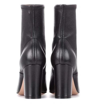 Shop Gianvito Rossi Palmer Leather Ankle Boots In Black