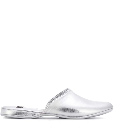 Shop Church's Hebe Metallic Leather Slippers In Silver