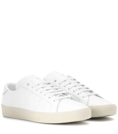Saint Laurent Leather Low-top Sneakers In White