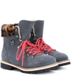 MR & MRS ITALY FUR-LINED SUEDE ANKLE BOOTS,P00259786-2