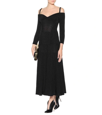 Shop Alexander Mcqueen Wool-blend Dress In Black