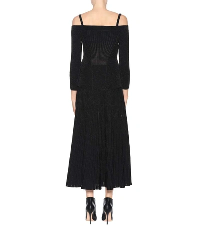 Shop Alexander Mcqueen Wool-blend Dress In Black