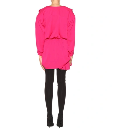Shop Balenciaga Georgette Silk Dress In Pink