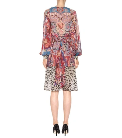 Shop Roberto Cavalli Printed Silk Dress In Multicoloured
