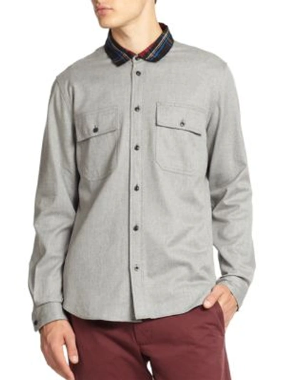 Marc By Marc Jacobs Angus Cotton Sportshirt In Grey-melange
