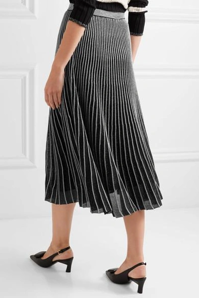 Shop Proenza Schouler Two-tone Ribbed Lurex Midi Skirt