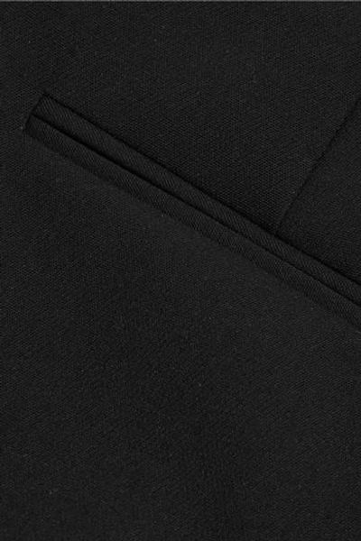 Shop Stella Mccartney Angela Cropped Wool-blend Crepe Flared Pants In Black