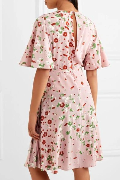 Shop Valentino Floral-print Silk Crepe De Chine Dress