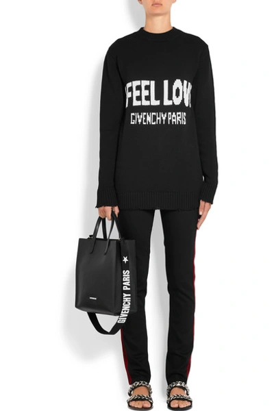 Shop Givenchy Velvet-trimmed Mid-rise Skinny Jeans