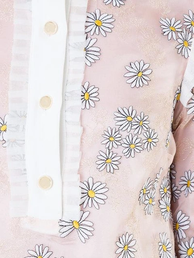Macgraw Daisy Print Ruffled Blouse In Pink