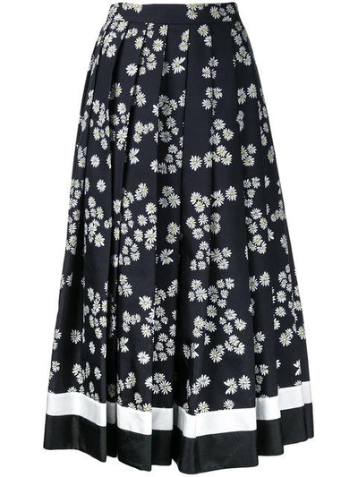 Shop Macgraw Daisy Chain Silk Skirt In Black