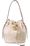 Gucci Gg Marmont Quilted Leather Bucket Bag In Cream