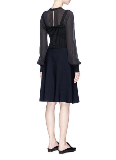 Shop Valentino Crepe And Knit Dress