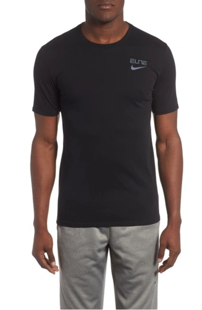 Nike Elite Basketball T-shirt In Black/ Cool Grey