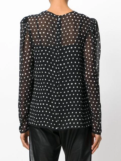 Shop Saint Laurent Polka Dot Blouse - Black