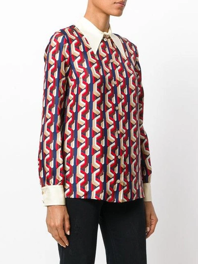 Shop Gucci Mini Web Chain Print Shirt - Multicolour