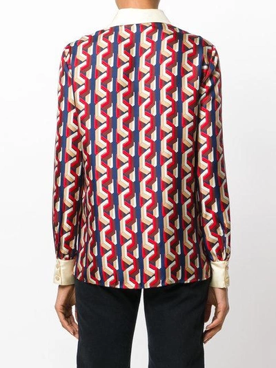 Shop Gucci Mini Web Chain Print Shirt - Multicolour
