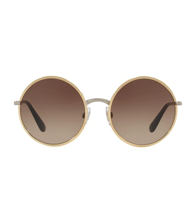 Shop Dolce & Gabbana Round Metal Frame Sunglasses