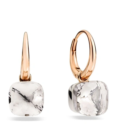 Shop Pomellato Nudo White Topaz Rose Gold Earrings