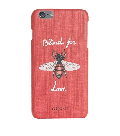 Shop Gucci Bee Iphone 6 Plus Case In Red