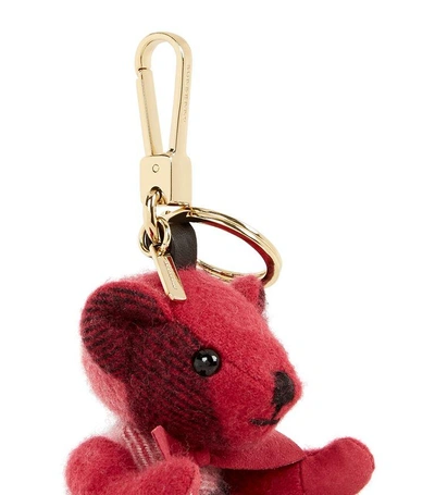 Shop Burberry Thomas Check Bear Charm In Pink