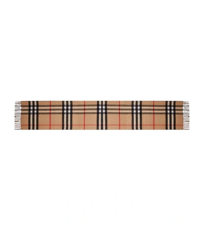 Burberry Reversible Check Cashmere Scarf In Brown