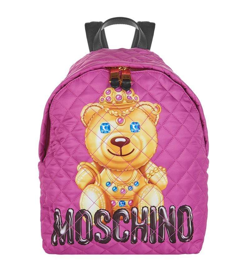 Moschino Teddy Bear Pink Quilted Nylon Backpack In B1244 Pink | ModeSens
