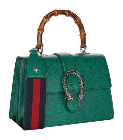 Shop Gucci Small Dionysus Bamboo Top Handle Bag In 8979 Green