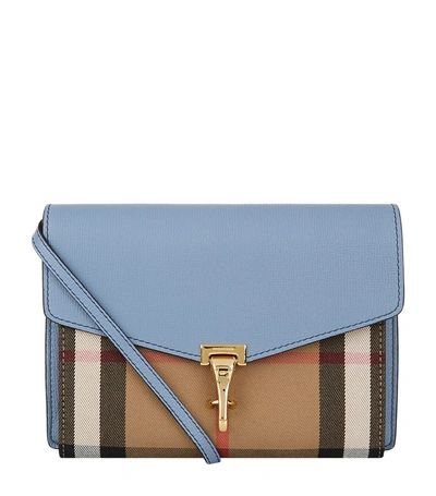 Burberry Macken House Check Small Crossbody In Blue