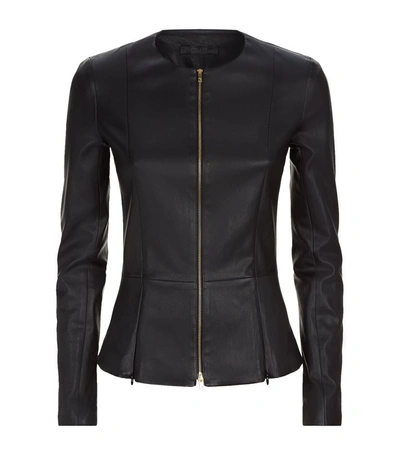 Shop The Row Anasta Leather Peplum Jacket In Black