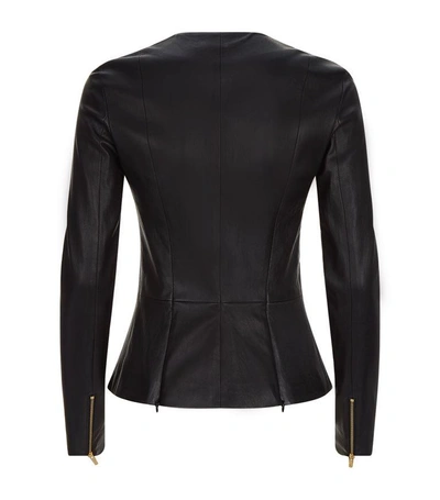 Shop The Row Anasta Leather Peplum Jacket In Black