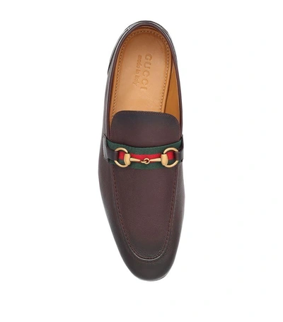 Shop Gucci Elanor Horsebit Leather Loafer In Brown