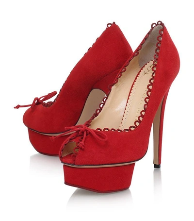 Shop Charlotte Olympia Daphne Platform Pumps In Red