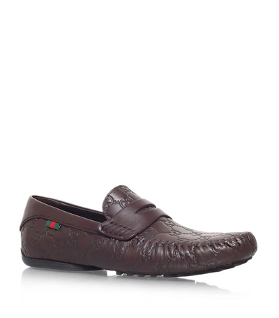 Shop Gucci San Marino Leather Loafer In Brown