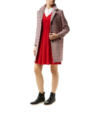 Shop Claudie Pierlot Check Coat In Red