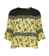 SANDRO Mixed Print Top