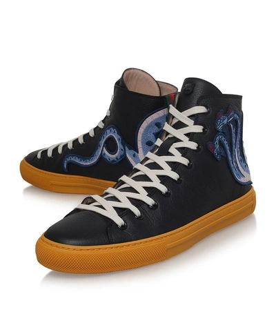 Shop Gucci Major Embroidered High-top Sneakers In Multi