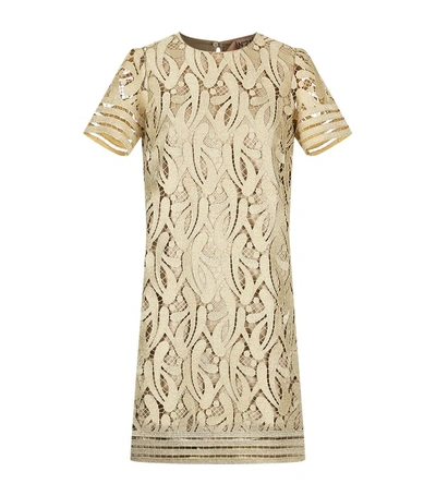 N°21 Lace Shift Dress In Gold