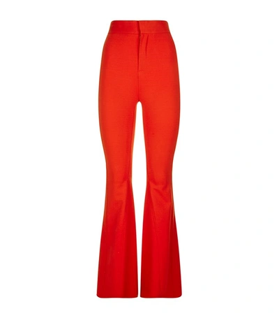 Shop Givenchy Flared Crepe Trousers In Red