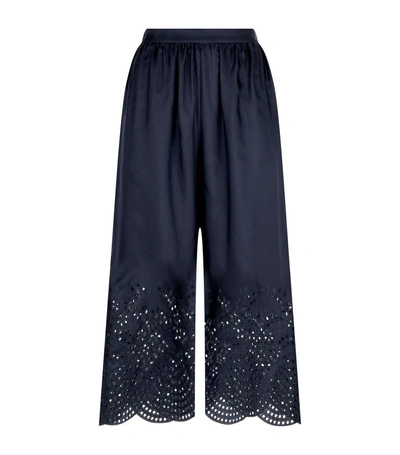 Alice And Olivia Embroidered Silk Culottes