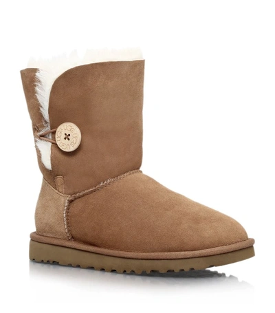 Ugg Short Suede Boot With Button In Brown