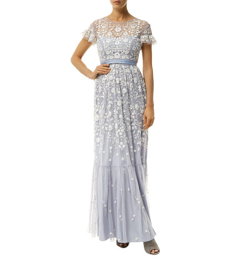 Needle & Thread Meadow Embroidered Tulle Gown In Multi | ModeSens